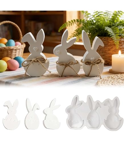 Stampo in silicone per candele di coniglio 3D Stampo per colata in resina per fai da te Candela che fa argilla artigianato intonaco decorazione domestica coniglietto pasquale stampi per colata in
