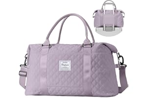 HYC00 Bolsa de Viaje Mujer Hombre Bolsa de Gimnasio Bolsa de Deporte con Bolsillo Mojado, Bolsa Deportiva Bolsa Viaje Mujer Fin de Semana Bolsa Fitness Bolsa Hospital Bolsa de Mano Equipaje, Púrpura