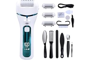 FIVAVA Lima Electrica Pies Durezas con 3 Rodillos, 3 Velocidades Ajustables Pedicura Profesional Quita Durezas Electrico, Lima Pies Durezas para Exfoliante Eliminar Durezas y Callos (Azul)