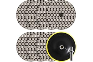 iMetrx Confezione da 8 tamponi per lucidatura diamantati a secco da 10,2 cm (7 pezzi, grana 50# -2000#) e tampone di supporto (1 set) dischi abrasivi diamantati per calcestruzzo kit di lucidatura per