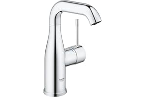 GROHE 23463001 Bateria umywalkowa Essence (gładki korpus, średnio wysoka wylewka, regulowany zakres obrotu 0/150/360 stopni i funkcja Ecojoy), chrom