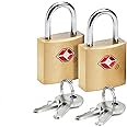 Inditradition Tsa Approved Brass Combination Lock With Keys For Suitcase, Luggage (Pack Of 2) - Golden Colour