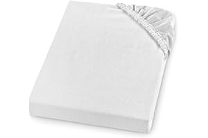 ‎SLEEPLING sleepling Biber Spannbetttuch, Feinbiber Spannbettlaken, Made in Germany, 100% Baumwolle, Matratzen bis 23 cm Höhe, Rundum Gummizug, Ökotex, Kochfest 95 Grad, 90 x 200, weiß