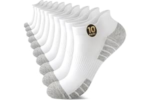 TUUHAW Trainer Socks 10 Pairs Cotton Ankle Socks Anti Blister Breathable for Running Sports for Men Women