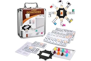Smilejoy Double 12 Domino Set,Mexican Train Dominoes Set,Dominoes Game für Erwachsene und Kinder, 91 Steine Dominos(2-9 Spieler)