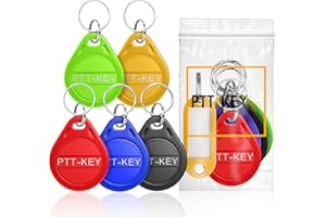 PTT-KEY® | Lot de 5 Badges RFID 13.56Mhz | Programmable MCT sur Smartphone Android | UID Modifiable | Puce CUID | Badge Vigik Universel | NFC Tag | Badge Passe Partout | Badge Immeuble | Lecteur RFID