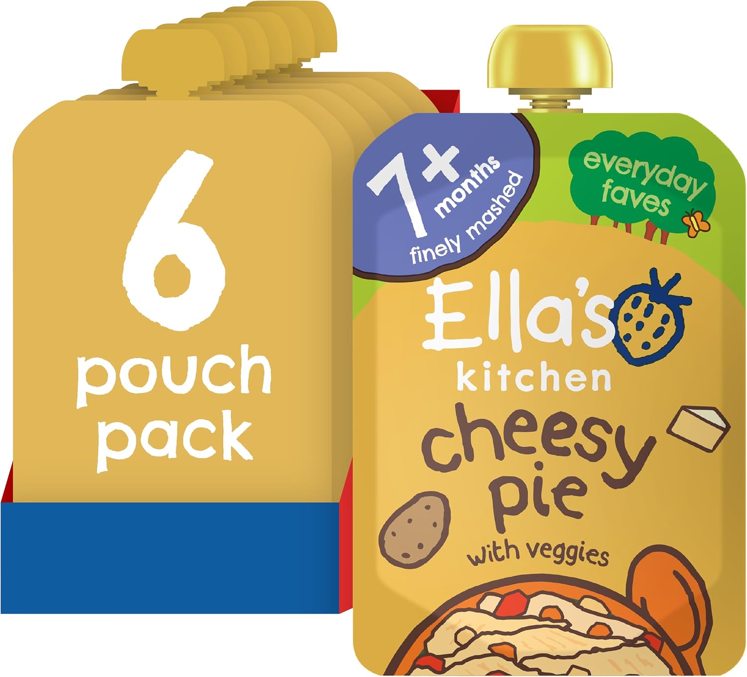 Ella's Kitchen Stage 2 from 7 Months Organic Cheese Pie 130 g (Pack of 6)