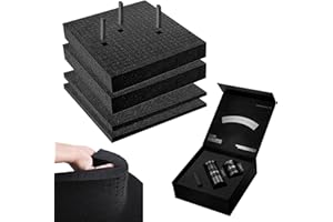 BUERPINKING Schiuma a cubo, 2 pezzi da 30 x 30 x 5 cm, 2 pezzi da 30 x 30 x 1 cm, valigetta per attrezzi in schiuma, inserto in gommapiuma, protezione crash