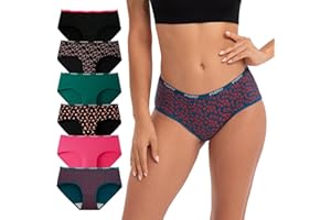INNERSY Mutande Donna Cotone Slip a Vita Media Intimo Sportivo Culotte Comode Pacco da 6