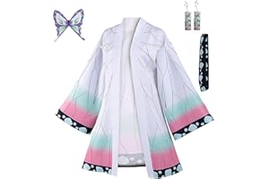 RULEEWE Unisex Demon Cosplay Costume Kamado Tanjirou Kimono Kimetsu no Yaiba Cloak Anime Halloween Cardigan Robe Jacket