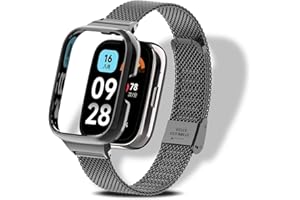 LanQii Pasek kompatybilny z Xiaomi Redmi Watch 3 Active, wymienny metalowy pasek ze stali nierdzewnej dla mężczyzn i kobiet do Xiaomi Redmi Watch 3 Active, czarny