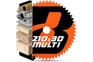 BAUBECK 210 x 30 Saw Blade, Multi Material Fine Cut, 210 x 30 Blade for Wood, Aluminium, Metal and More, 210 x 30 Circular Saw Blade Compatible with Scheppach, Parkside and More