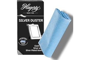 ‎HAGERTY Hagerty Silver Duster Ściereczka czyszcząca srebro z ochroną przed nalotem 55x36cm I Impregnowana ściereczka do polerowania srebra z bawełny I Ściereczka do srebra i posrebrzanego metalu