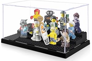 lomonmen Vetrina Espositiva per Collezionismo,Minifigures Vetrina Espositiva,Vetrina Acrilico Antipolvere Per Action Figure,Giocattoli,Oggetti Da Collezione (Bianco, 25.5*15.5*13.7)
