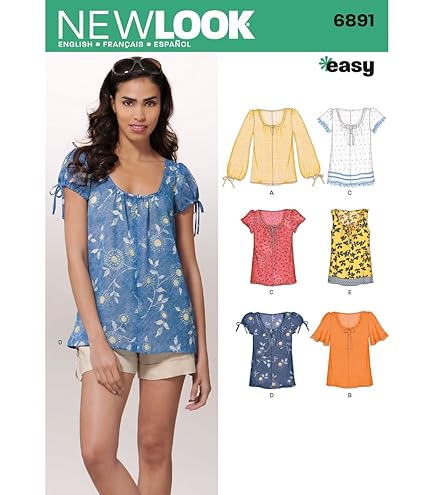 Cartamodello Top Donna Simplicity - Taglie 8-16 Con Maniche E Scollature Multiple