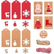 150 Étiquettes Cadeaux Noël En Papier Kraft - Avec Ficelle De Jute 30m, 3 Motifs Imprimés - Pour Emballage Et DIY - 7