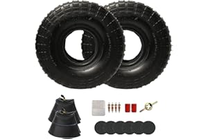 SIPARTS 2 Stück 4.10/3.50-4 Reifen und Schlauch mit TR87 Gebogenem Ventil für Schubkarrenrad Bollerwagen Reifen 410 350-4 für Schubkarren, Sackkarren, Handwagen