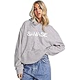 LEOTUDE Women's LoopKnit Oversized Round Neck Hooded Sweatshirt (Color Grey)