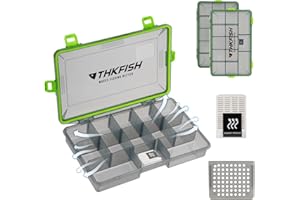 THKFISH Wasserdichte Angelkoffer, 2PCS 3600 Angelbox, Transparente Tackle Box, Angelboxen mit Herausnehmbaren Trennwänden, Angelköder Box, Angelkiste, Wobbler Box