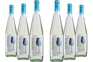 Tavernello Vino Bianco Frizzante, Gusto Asciutto ed Equilibrato, 11% Vol, Confezione con 6 Bottiglie da 750 ml