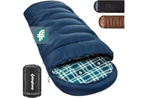 KingCamp Flannel Sleeping Bag Warm 3-4 Seasons,Lightweight Waterproof Indoor & Outdoor Use for Adults Kids for Hiking Backpacking and Camping with Compression Sack