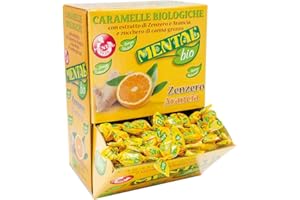 FUNGOTO Mental Box Caramelle Zenzero Arancia Mangiatoia 200 caramelle con estratto di zenzero e arancia, con zucchero di canna grezzo