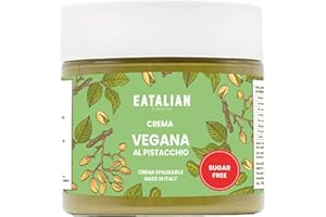 EATALIAN by AMZ BETTER Vegan Pistachio Cream Sugar Free, Delicious sugar free vegan spread, ideal on bread, perfect with ice cream or for breakfast 200g Made in Italy