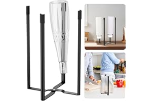 POFIBO Escurre Biberones - Seca Biberones, Metálico Plegable Escurridor Biberones, Secador Biberones, para 4 Botellas de Diferentes tamaños (Negro, Altura 21 cm/8,48 Pulgadas)