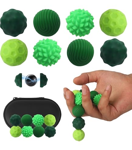 Set 7 Pietre Sensoriali Fidget In Silicone - Giocattoli Antistress Silenziosi Per Adulti E Studenti - Colorate E Morbide - 4
