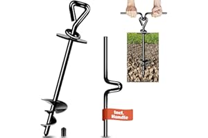 ACIELANNA Piquet Ancrage pour Chien à 360°, 12mm Ancrage au Sol pour Chien pouvant Supporter jusqu'à 220lbs pour Petit, Moyen ou Grand Chien, Piquet pour Chien pour Le Patio, Camping, Plage