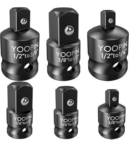 Stecknuss-Adapter-Set – 4-teilig Für 1/4″, 3/8″, 1/2″ Aufsätze, Ideal Für Schlagschrauber, Drehmomentschlüssel & Bohrmaschinen