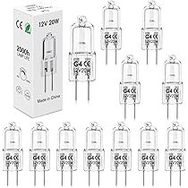 Ampoule Halogene G4, Ampoules Capsule, 20W 12V, Lampe De Base à Broche Halogène, Ampoule Pour Four Halogène, Lampe à Capsule Transparente, Blanc Chaud 2800K, Dimmable (12 Pièces