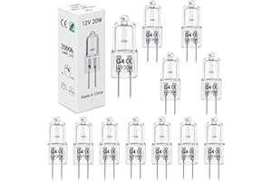 BROTOU G4 żarówki halogenowe, G4, 20 W, 12 V, 2800 K, 300 lm, przyciemniane żarówki do piekarnika, mikrofalówki, lampy sufitowe (12-12 V, 20 W)