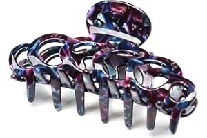 QinGoo Pince à cheveux en acétate de taille moyenne pour femme pince à griffe, Accessoire de cheveux élégant pour adultes - 1 pièce(9,2cm x 5cm, Violet foncé)