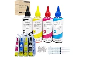 HEMEINY 604XL Ink Refill Kit Compatible with Expression Home XP-2200 XP-2205 XP-3200 XP-3205 XP-4200 XP-4205 WF-2910DWF WF-2930DWF WF-2935DWF WF-2950DWF Printer, with Auto Reset Chips
