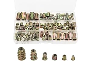 LbsAMP Nuts Inserire la vite esagonale Arredi in vite Inserire i dadi in legno utilizzati per le viti in legno Assortimento - 125pcs