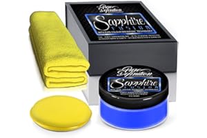 Pure Definition Blue Car Wax Kit, High Gloss Nano Technology Car Coating, For Dark Paintwork, Makes Metallic Paint Colour Shine, Sapphire Fusion 150g Gift Set Cloth and Foam Pad