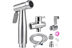 JIELUO Handheld Bidet Sprayer Kit - Stainless Steel Douche Muslim Shower Spray with Hose Bidet for Toilet Cleaning, Pet Bath, Personal Hygiene (4pack) (B)