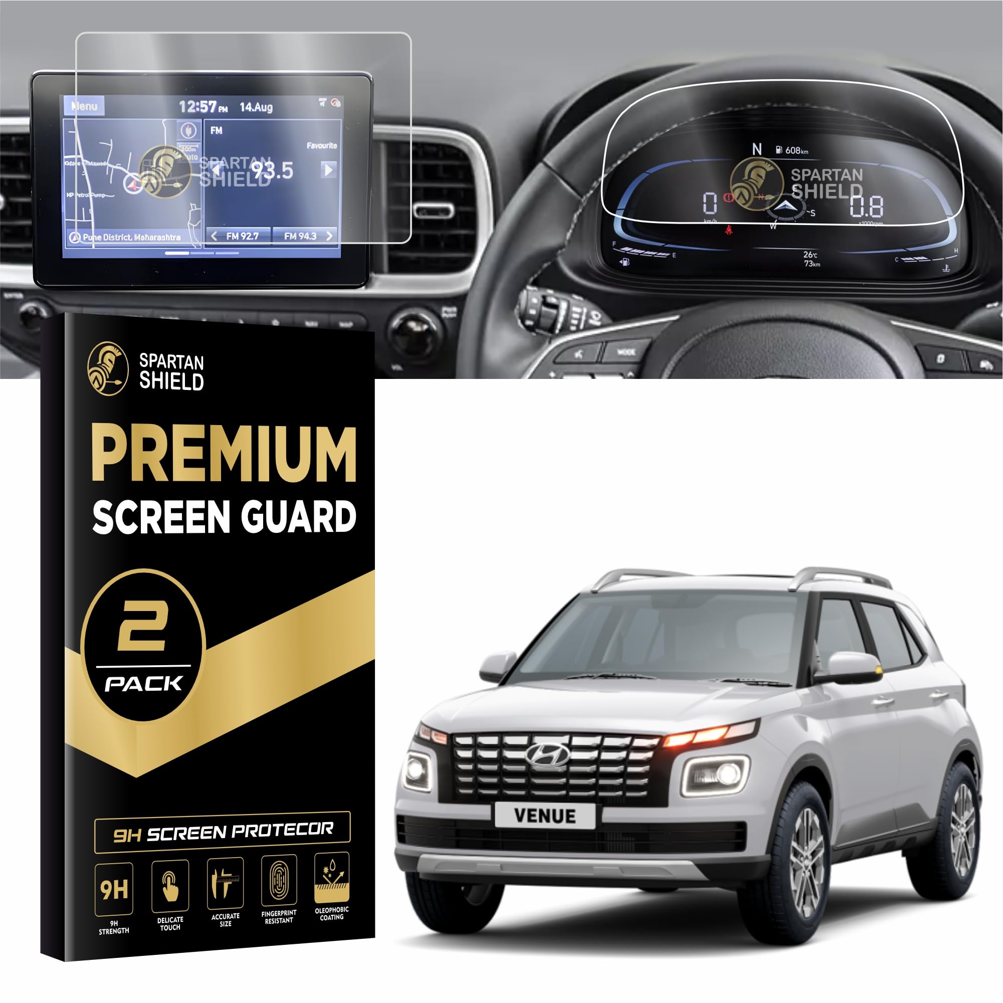 Spartan Shield Screen Guard Combo Review for Hyundai Venue 2022 Facelift - Infotainment & Instrument Cluster Protector