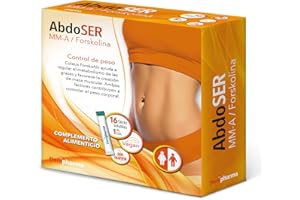 DENIPHARMA Abdoser - 16 sticks - Elimina la grasa acumulada en abdomen y muslos - Adelgazante con MM-A y Forskolina - Quemagrasas - Detox - 16 sobres - 1 al dia