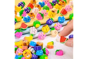 YGAOHF Mini Cute Fruit Animal Erasers for Kids - 240 Non-Toxic 3D Novelty Fun Erasers Bulk, Desk Pets for Classroom, Gift Filling, Party Favors