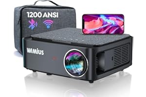 ‎WIMIUS Beamer, Full HD 1080P 1200 ANSI Lumen 5G WiFi Bluetooth Beamer 4K Unterstützung, LED Heimkino Video Projektor 300 '' Display, kompatibel mit Fire Stick,Smartphone,PS5 Projektor
