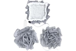 RUGBOL 2-in-1-Badeschwamm, Duschschwamm, Luffaschwamm, Badegummis, Schrubben und Reinigen – Körperschrubber für die Verwendung in der Dusche für Männer und Frauen, Badezubehör (grau)