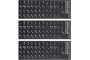 Lucocia 3 Stück Korean Tastaturaufkleber, Kyrillische Tastaturaufkleber Korean Wasserdichter Tastaturaufkleber Universelle Aufkleber Universal Tastatur Aufkleber Ersatz Aufkleber für Laptop