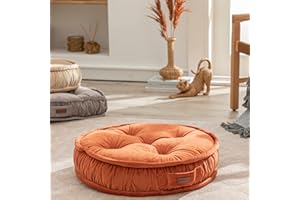 ‎ENGLISH HOME ENGLISH HOME Bodenkissen Rund, Groß Sitzkissen Boden, Dekorative Maschinenwaschbar Sitzerhöhung, Weich Dicker Stuhlkissen, Meditationskissen, Yogakissen, Haustierbett,57x14 cm Terracotta