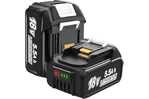 TEENPOWER 2 Stück 5.5Ah Ersatzakku Kompatibel mit Makita 18V Akku BL1850 BL1860B BL1855 BL1840 BL1830 mit LED Indikator