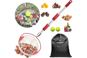 LEJIEYIN Walnuss Sammler Nusssammler Rollsammler Harvester Haselnuss der Obstsammler Leicht Outdoor Handwerkzeug mit obstsammler mit stiel auch als Greifer für Golfbälle, Tennisbälle