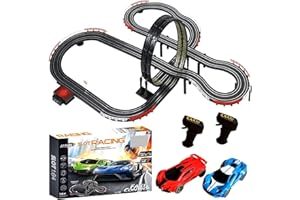 Rexco Large Electric Battery Operated Remote Control Slot Car Racing Track Set Childrens Kids Boys Toy Race Game Xmas Gift JJ113-1