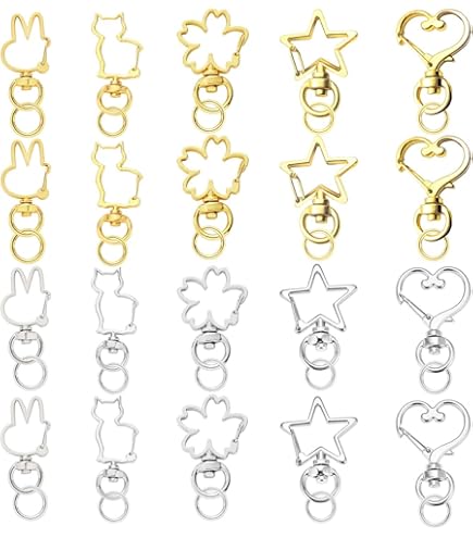 30 Moschettoni A Forma Di Cuore - Lega Di Zinco, Colorati, Per Borse, Portachiavi E Fai Da Te