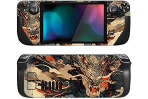 playvital Custom Stickers for Steam Deck LCD, Full Set Protective Skin Decal for Steam Deck - Dragon's Fury